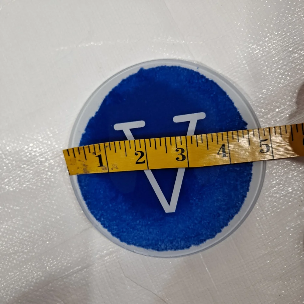 West Elm Blue Monogram V Ceramic Trinket Dish